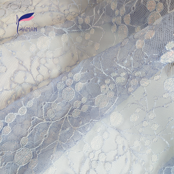 100% Polyester Fabric Light Purple Gilded Embroidered Lace Cute Floral Patterns for Printed Shawls Blouses Children's Clothing - Image 3