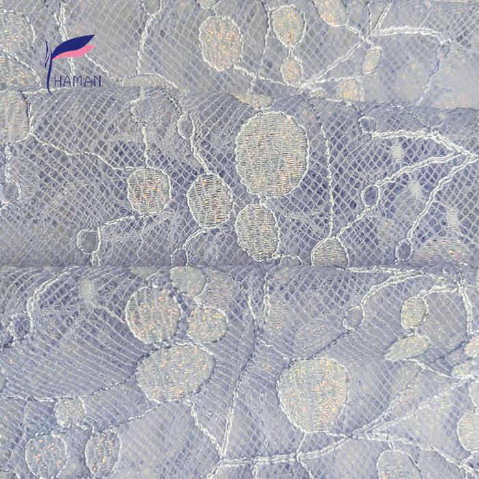 100% Polyester Fabric Light Purple Gilded Embroidered Lace Cute Floral Patterns for Printed Shawls Blouses Children's Clothing - Image 4