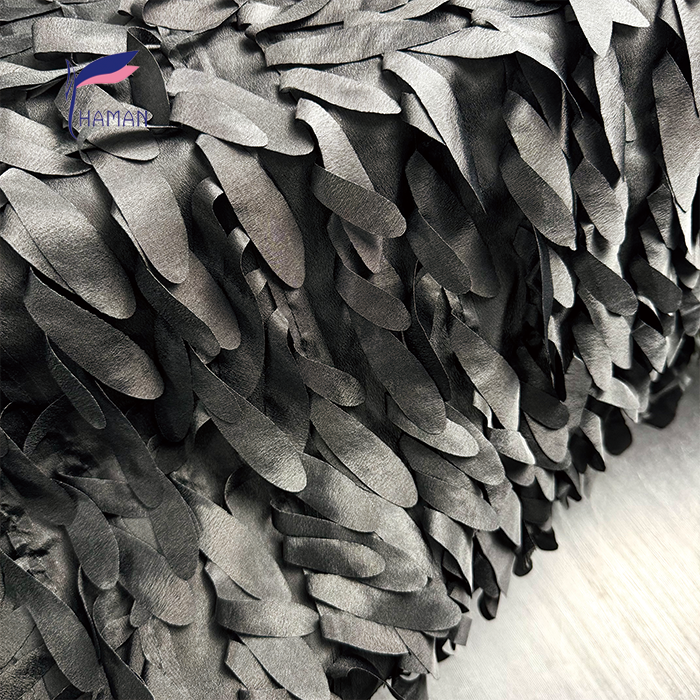 Wholesale Hot Selling 100% Polyester Fabric Flowing 3D Circular Feather Drapery for Evening Gowns and Overcoat - Image 7