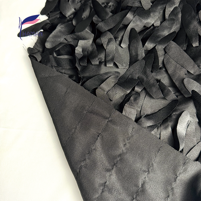 Wholesale Hot Selling 100% Polyester Fabric Flowing 3D Circular Feather Drapery for Evening Gowns and Overcoat - Image 5