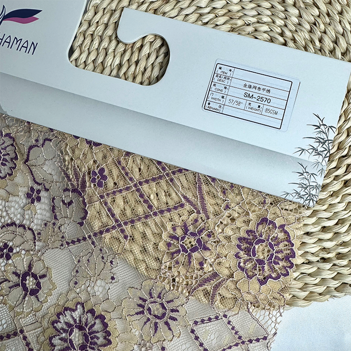 Wholesale Fashionable Comfortable and Breathable Mesh Fabric with Plain Embroidered Flowers for Dress Tops - Image 2