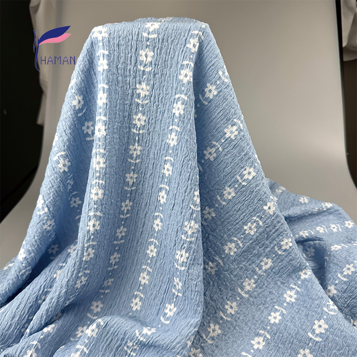 Handmade Cotton Fabric for Women's Dresses Soft Comfortable Breathable 95%P 5%SP Bubble Cloth Direct From Factory for Upholstery - Image 5