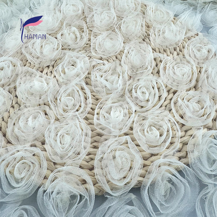 Wholesale Hot Sale 3D Polyester Ammonia Embroidered Fabric Is Breathable and Elastic, Suitable for Wedding Dresses - Image 5