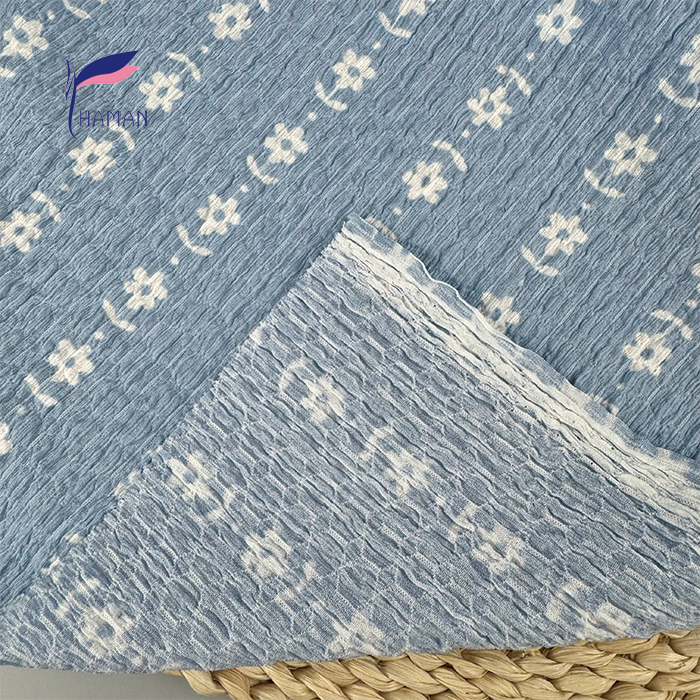 Handmade Cotton Fabric for Women's Dresses Soft Comfortable Breathable 95%P 5%SP Bubble Cloth Direct From Factory for Upholstery - Image 7