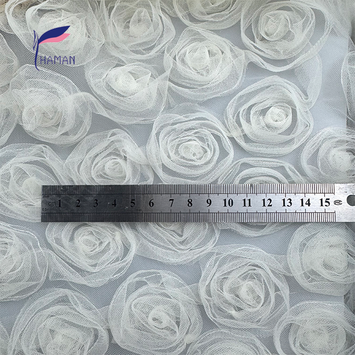 Wholesale Hot Sale 3D Polyester Ammonia Embroidered Fabric Is Breathable and Elastic, Suitable for Wedding Dresses - Image 3