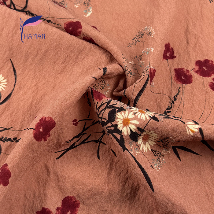 Botanical Print 78% Silk 22% Nylon Georgette (18mm 90gsm) - Delicate Chiffon-Crepe for Bridal Wear, Kimono Design - Image 2