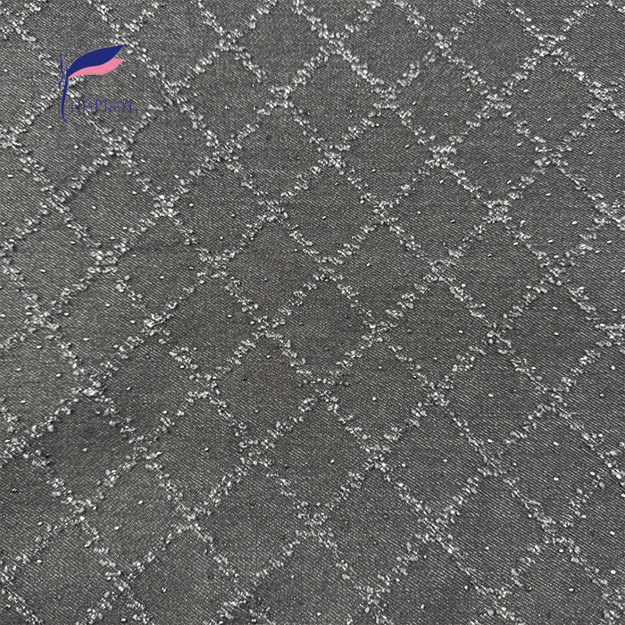 Diamond Grid Crystal Rhinestones Sparkling Stretch Denim Fabric 75% Cotton 15% Viscose 10% Poly Woven Boys' Bags Skirts - Image 6
