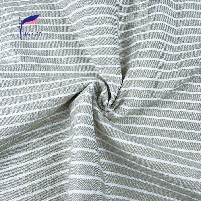 100% Organic Cotton Yarn-Dyed Twill Fabric for Cream & White Striped for Girls Shirts Dresses & Home Decor - Image 2