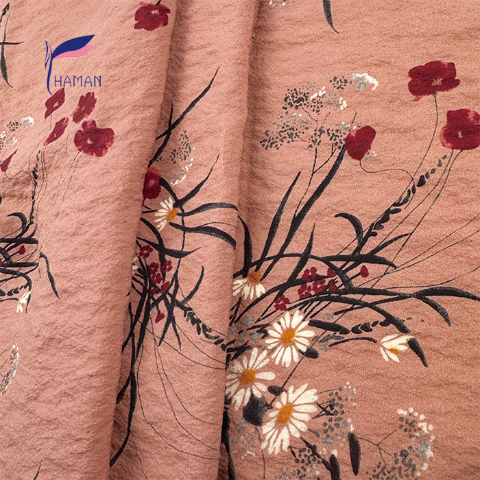 Botanical Print 78% Silk 22% Nylon Georgette (18mm 90gsm) - Delicate Chiffon-Crepe for Bridal Wear, Kimono Design - Image 3