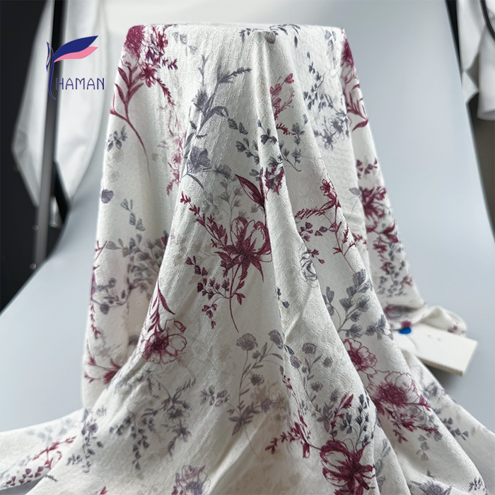 Floral Cotton Blend Jacquard 86gsm ± - Botanical Woven Lightweight Fabric for Lingerie, Luxury Bedding & Dressmaking - Image 4