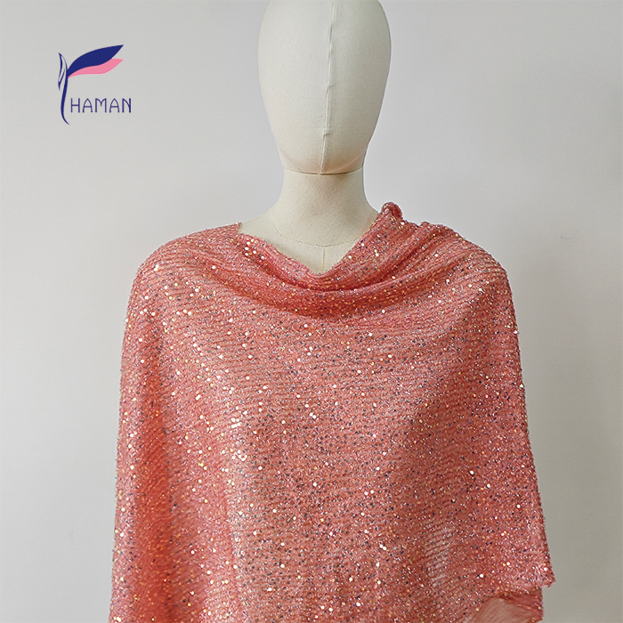 Wholesale 100% Polyester Felt Sequins Elegant Metal Top Evening Gown Chinese Factories Woven for Home Textiles Weddings Girls - Image 3