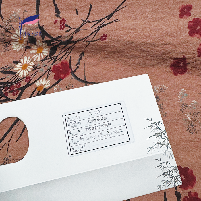 Botanical Print 78% Silk 22% Nylon Georgette (18mm 90gsm) - Delicate Chiffon-Crepe for Bridal Wear, Kimono Design - Image 4