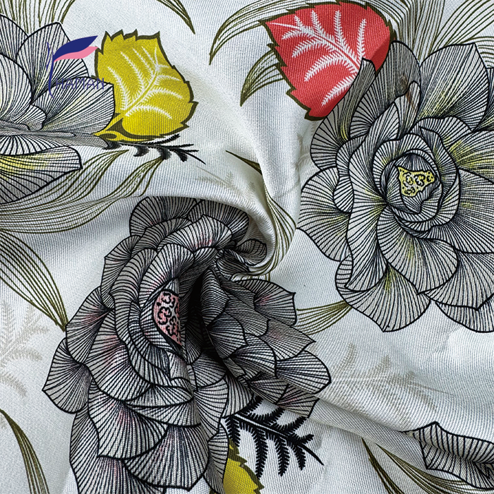 Floral Single Twill DTY Polyester Fabric - Soft Comfortable Textile for Casual Wear, Pajamas & Home Loungewear - Image 2