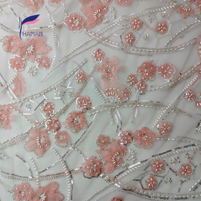 Wholesale 100% Breathable Nylon Embroidered Sequins Fabric High Quality for Evening Gowns and Tops - Image 3
