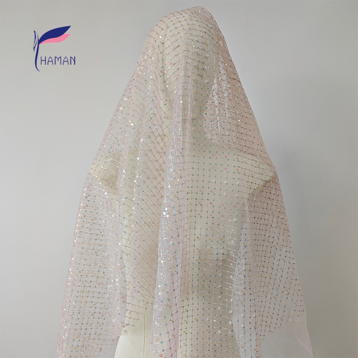 Wholesale High-quality Brocade Ammonia Mesh Fabric Embroidered Sequins, Shiny for Decoration and Evening Gowns - Image 3