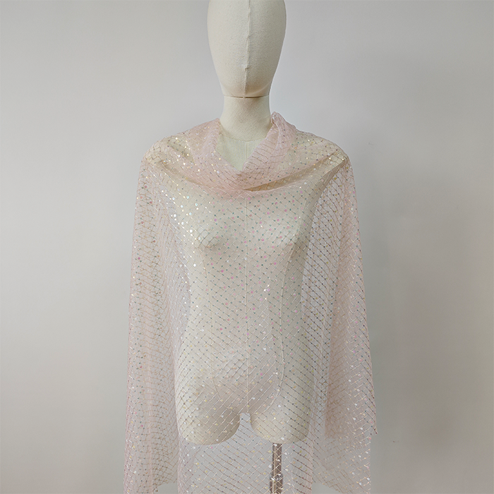 Wholesale High-quality Brocade Ammonia Mesh Fabric Embroidered Sequins, Shiny for Decoration and Evening Gowns - Image 2