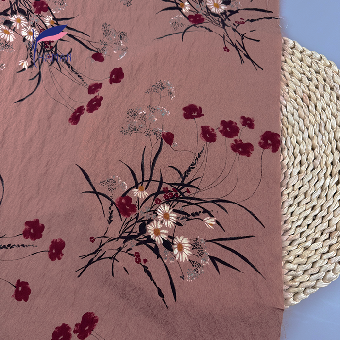 Botanical Print 78% Silk 22% Nylon Georgette (18mm 90gsm) - Delicate Chiffon-Crepe for Bridal Wear, Kimono Design - Image 7