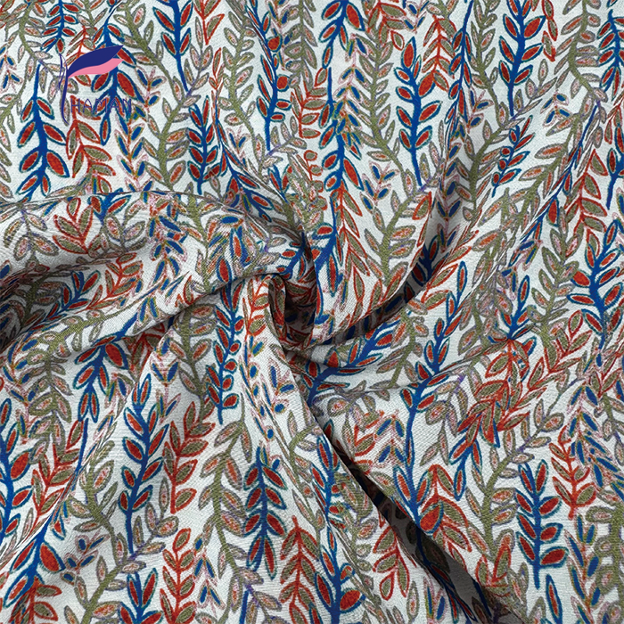 Botanical Roots & Leaves 50D Crepe Georgette 116gsm ± - Vibrant Silky Touch Fabric for Summer Dresses, Kimono & Lingerie - Image 6