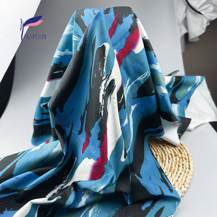 Abstract Color-Block Splatter Print Grey 253gsm Heavy Cotton Canvas Poplin Fabric for Workwear Pants Dresses Costumes Girls - Image 6