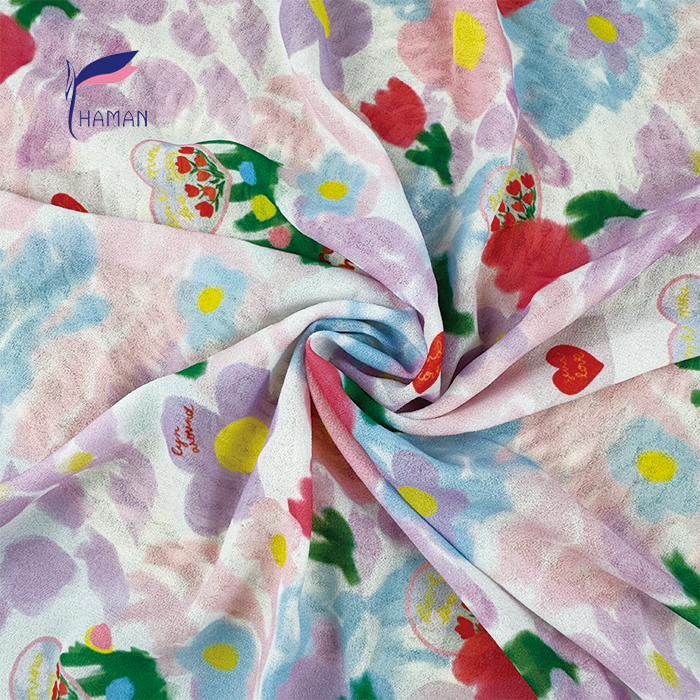 Wholesale 100% Polyester Floral Fabric - Blended Pink & Purple Blooms Print, 40gsm Ultra-Sheer for Luxury Scarves & Dresses - Image 2