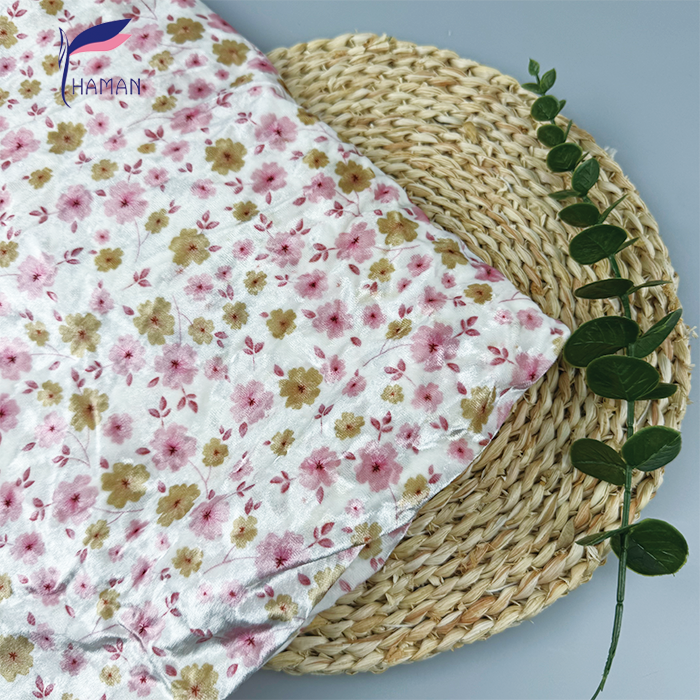 Wholesale 95%P 5%SP Velvet Floral Print Fabric - Small Blossoms on Textured Base, 263gsm Heavyweight for Skirts & Pants - Image 6