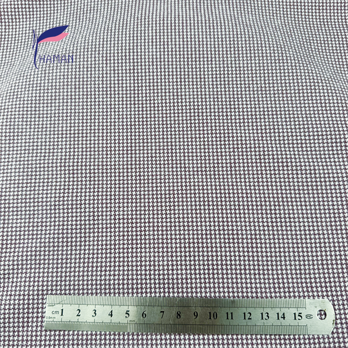 Wholesale 94%P6%SP Houndstooth Jacquard Knit - 180gsm Printed Textured Fabric for Premium Tops & Loungewear - Image 5