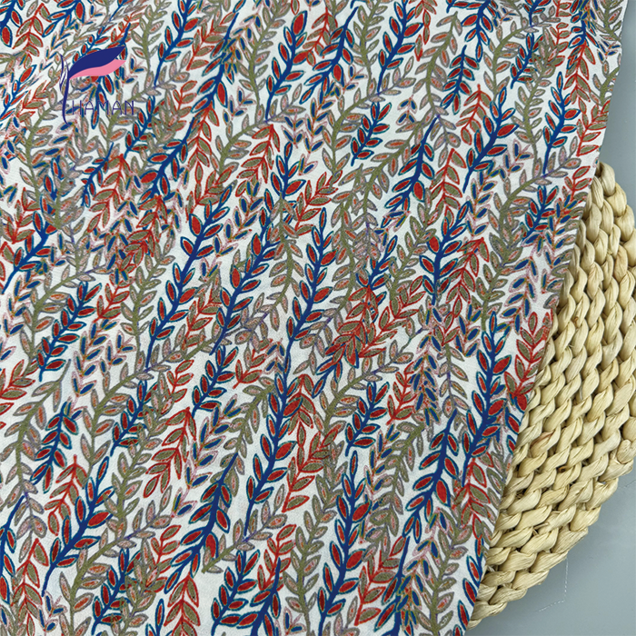 Botanical Roots & Leaves 50D Crepe Georgette 116gsm ± - Vibrant Silky Touch Fabric for Summer Dresses, Kimono & Lingerie - Image 5