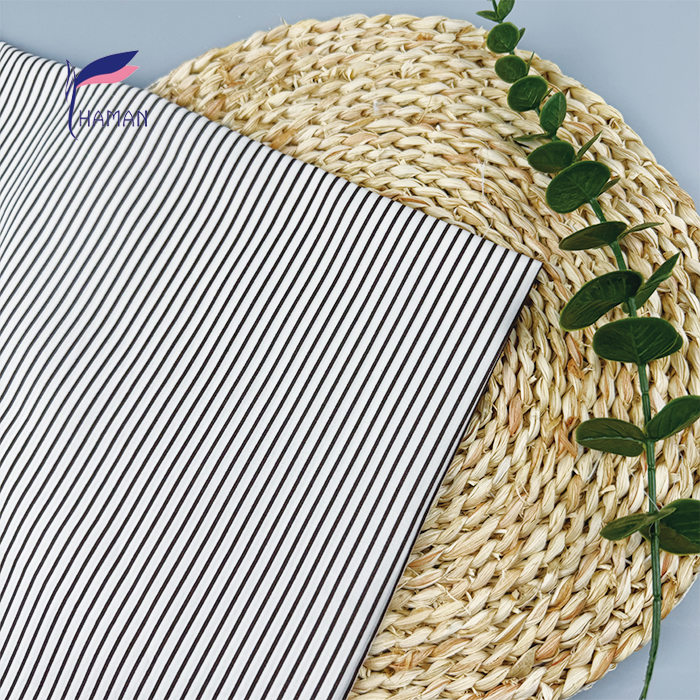 White Black Thin Stripe 100% Cotton Poplin 109gsm - Soft Comfortable Fabric for Dresses, Pants & Workwear Uniforms - Image 6