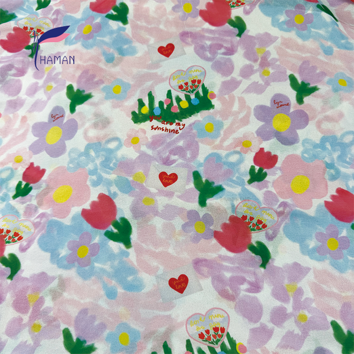 Wholesale 100% Polyester Floral Fabric - Blended Pink & Purple Blooms Print, 40gsm Ultra-Sheer for Luxury Scarves & Dresses - Image 3