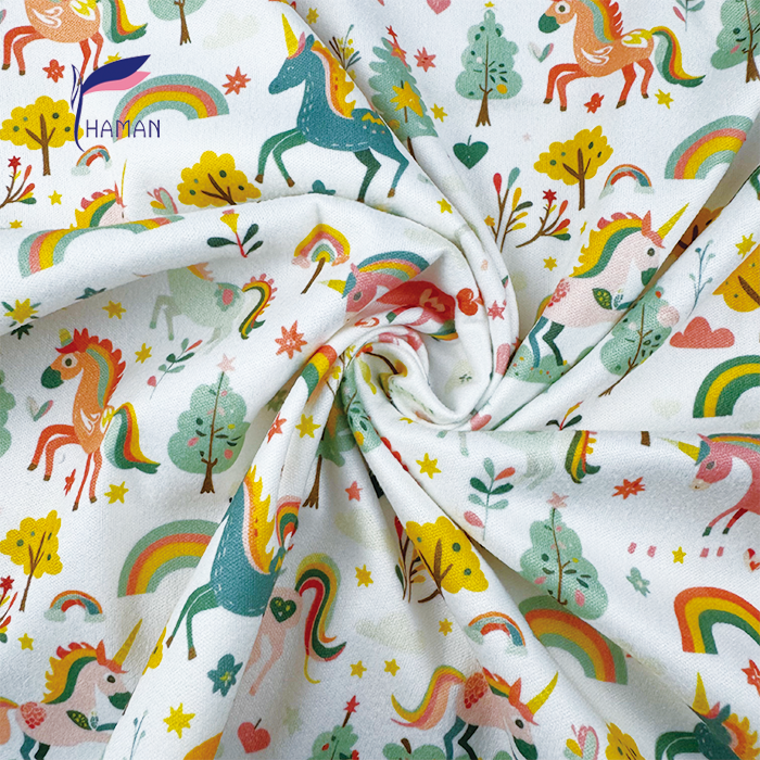 Wholesale 92P8SP Kids Knit Fabric 260gsm Child-Safe Fleece Loungewear Childrenswear with White Base Cartoon Pony Print for Girls - Image 3