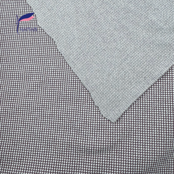 Wholesale 94%P6%SP Houndstooth Jacquard Knit - 180gsm Printed Textured Fabric for Premium Tops & Loungewear - Image 4