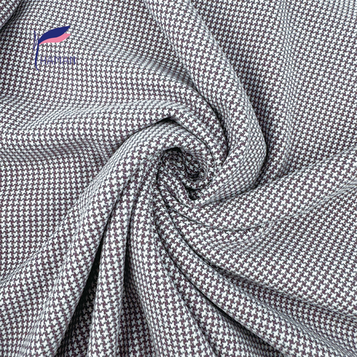 Wholesale 94%P6%SP Houndstooth Jacquard Knit - 180gsm Printed Textured Fabric for Premium Tops & Loungewear - Image 3