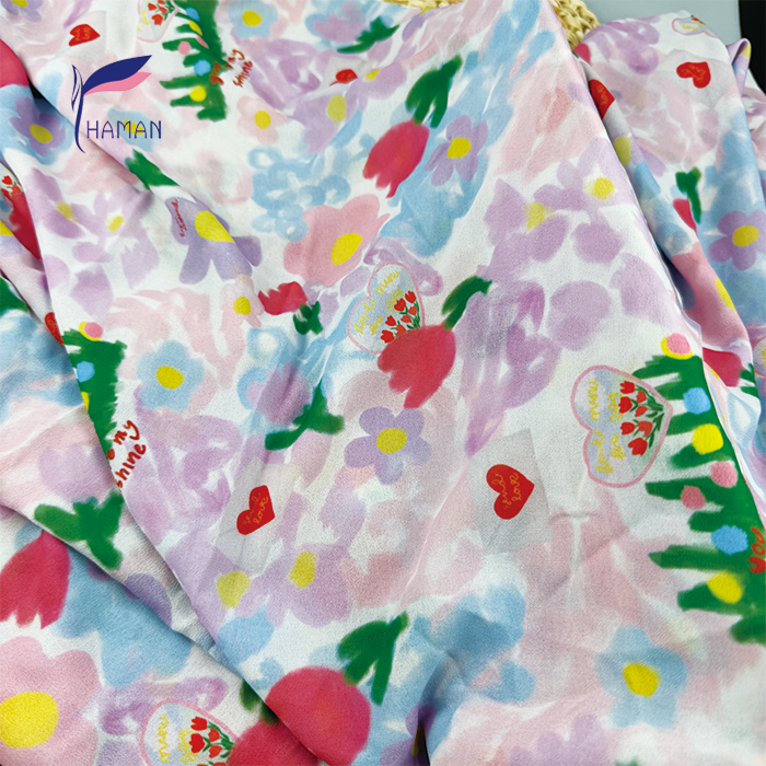 Wholesale 100% Polyester Floral Fabric - Blended Pink & Purple Blooms Print, 40gsm Ultra-Sheer for Luxury Scarves & Dresses - Image 5