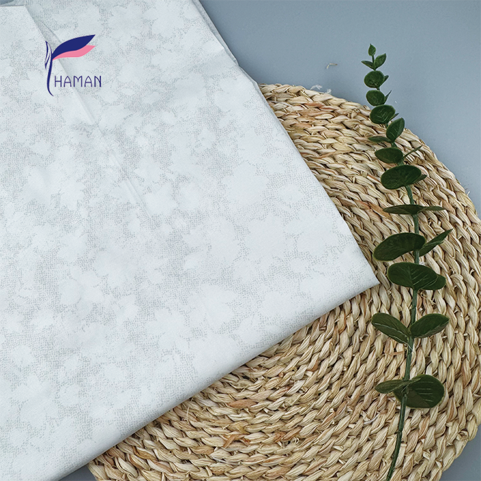 111gsm Stretch Cotton Poplin Fabric Comfortable 97% Cotton 3% Spandex White Floral Print Mosaic-Style Woven Plain Home - Image 3