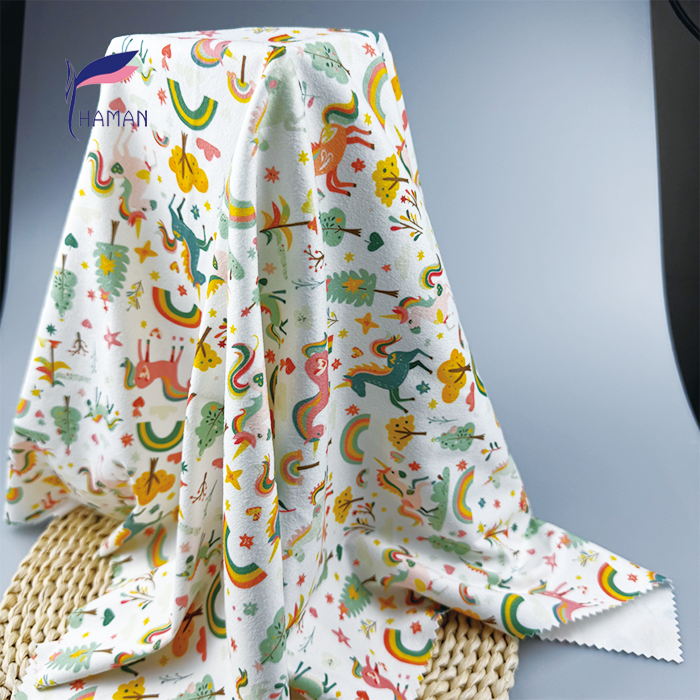 Wholesale 92P8SP Kids Knit Fabric 260gsm Child-Safe Fleece Loungewear Childrenswear with White Base Cartoon Pony Print for Girls - Image 6