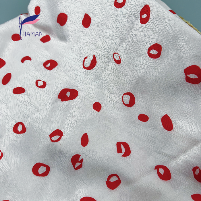 Wholesale 100% Polyester Satin Fabric - Pink Base with Red Polka Dots, 96gsm Lightweight Silky Non-Static for Scarves & Dresses - Image 2