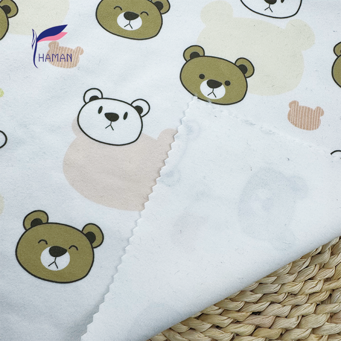 Low Price Wholesale 260gsm 92%P 8%Spandex Knit Polyester Print - White Base Cartoon Animal for Kids Apparel & Home Decor - Image 5