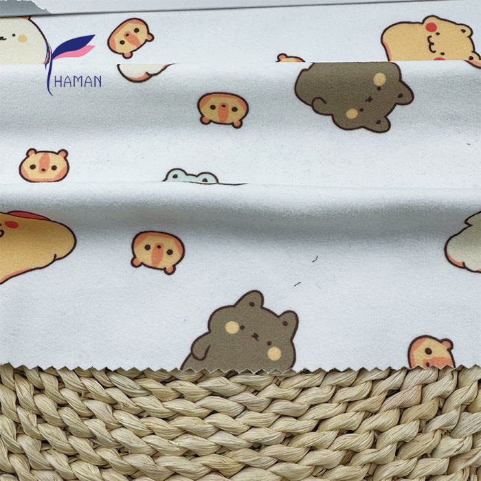 Low Price Wholesale 260gsm 92%P 8%Spandex Knit Polyester Print - White Base Cartoon Animal for Kids Apparel & Home Decor - Image 5