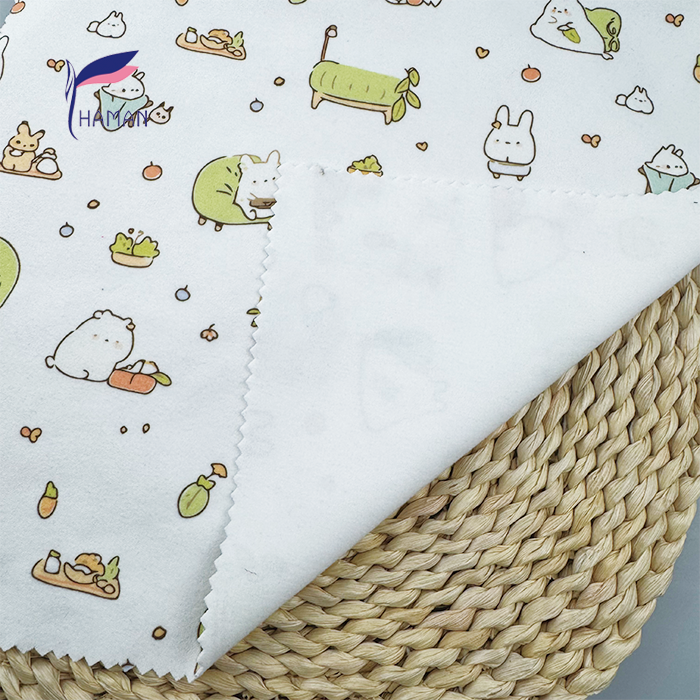 Comfortable Low Price 260gsm 92%P 8%Spandex Knit Print - White Bunny Cartoon for Kids Pajamas & Sleepwear Wholesale - Image 2