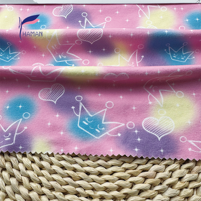 Wholesale Comfortable Low Price 260gsm 92%P 8%Spandex Knit Print - Colorful Crown & Heart Pattern Kids Pajamas - Image 5