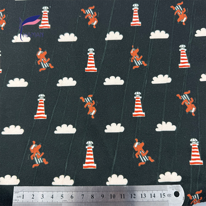 Wholesale 260gsm 92% P 8% Spandex Knit Polyester Print Stretch Black Dog Lighthouse Cartoon Kids Apparel Home Decor Low Price - Image 5