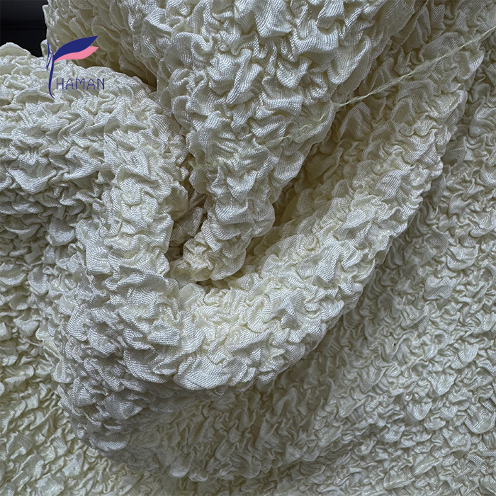 Wholesale Custom Color Polyester Bubble Uniform Folds Fabric for Casual Dresses Upholstery Shirts Suits Bags Caps Weddings - Image 4