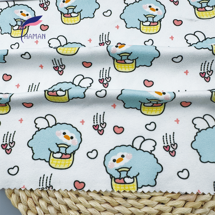Wholesale Comfortable Low Price 260gsm 92%P 8%Spandex Knit Print - White Enchanted Elf Love Cartoon for Kids Pajamas - Image 3