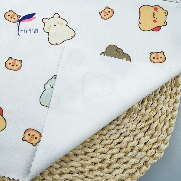 Low Price Wholesale 260gsm 92%P 8%Spandex Knit Polyester Print - White Base Cartoon Animal for Kids Apparel & Home Decor - Image 3