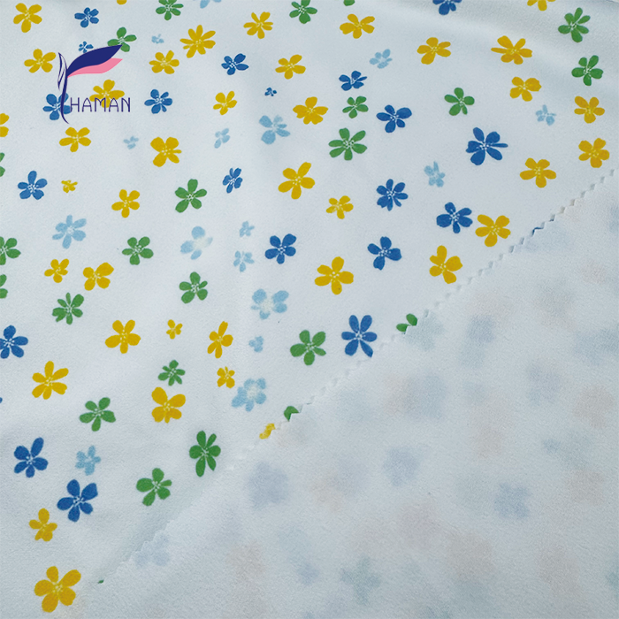 Wholesale 92P8SP Kids Knit Fabric - White Base W/ Multi-Color Ditsy Floral Print 260gsm Fleece for Childrenswear & Loungewear - Image 5