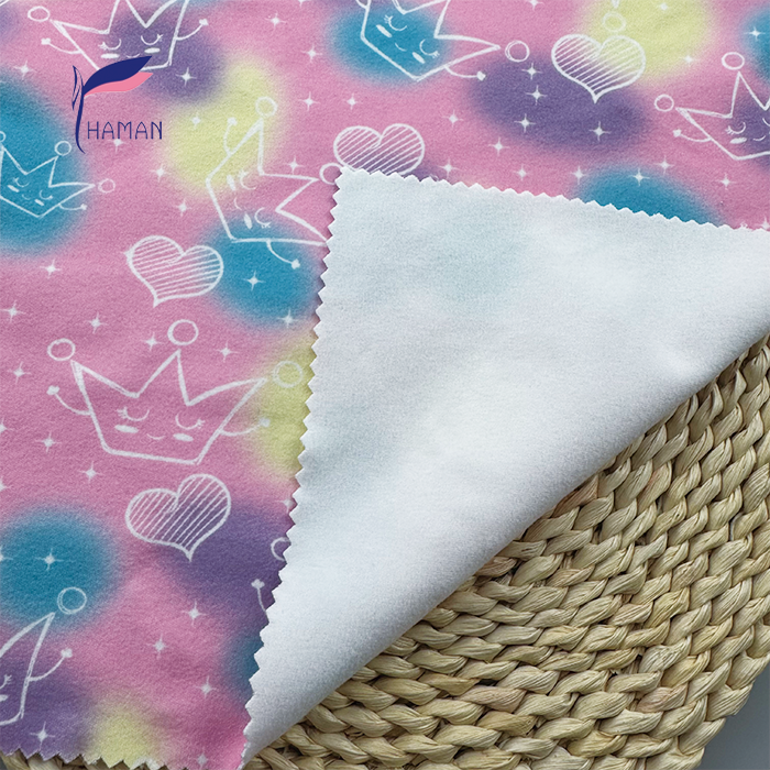 Wholesale Comfortable Low Price 260gsm 92%P 8%Spandex Knit Print - Colorful Crown & Heart Pattern Kids Pajamas - Image 3