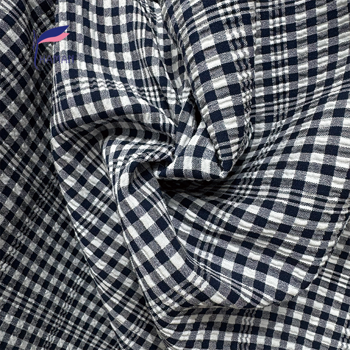 Wholesale Custom Color Polyester Bubble Fabric Check Grid Fabric for Casual Dresses Upholstery Shirts Suits Bags Caps Weddings - Image 4