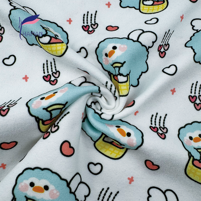 Wholesale Comfortable Low Price 260gsm 92%P 8%Spandex Knit Print - White Enchanted Elf Love Cartoon for Kids Pajamas - Image 5