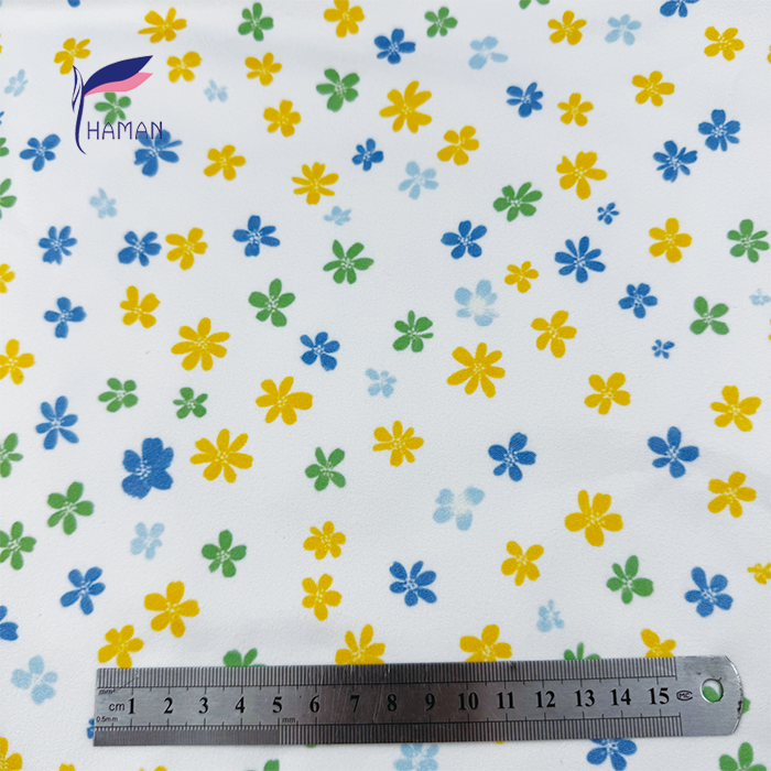 Wholesale 92P8SP Kids Knit Fabric - White Base W/ Multi-Color Ditsy Floral Print 260gsm Fleece for Childrenswear & Loungewear - Image 4