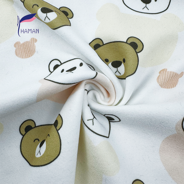 Low Price Wholesale 260gsm 92%P 8%Spandex Knit Polyester Print - White Base Cartoon Animal for Kids Apparel & Home Decor - Image 3